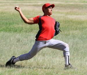 Baseball pitcher is in the Acceleration phrase of the throwing cycle.